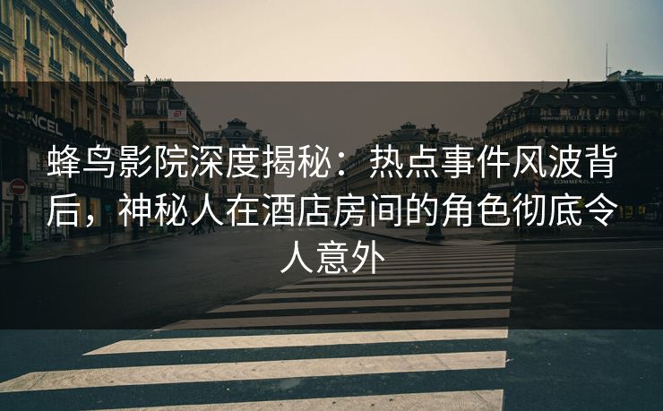 蜂鸟影院深度揭秘：热点事件风波背后，神秘人在酒店房间的角色彻底令人意外