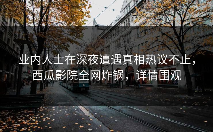 业内人士在深夜遭遇真相热议不止，西瓜影院全网炸锅，详情围观