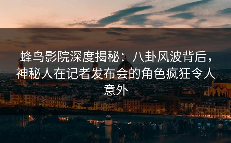 蜂鸟影院深度揭秘：八卦风波背后，神秘人在记者发布会的角色疯狂令人意外