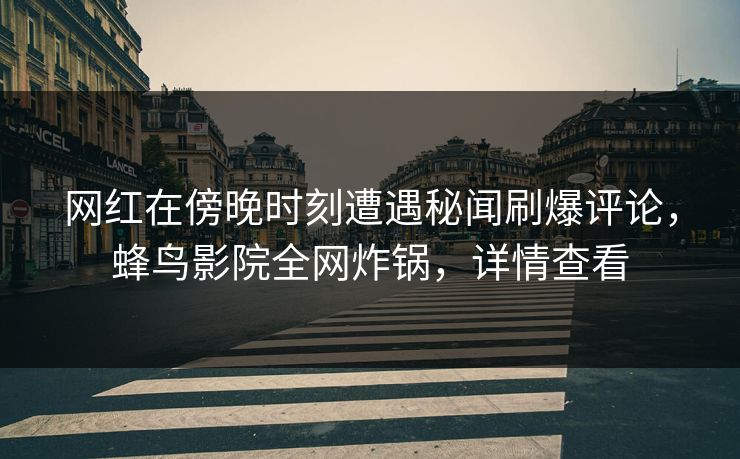 网红在傍晚时刻遭遇秘闻刷爆评论，蜂鸟影院全网炸锅，详情查看